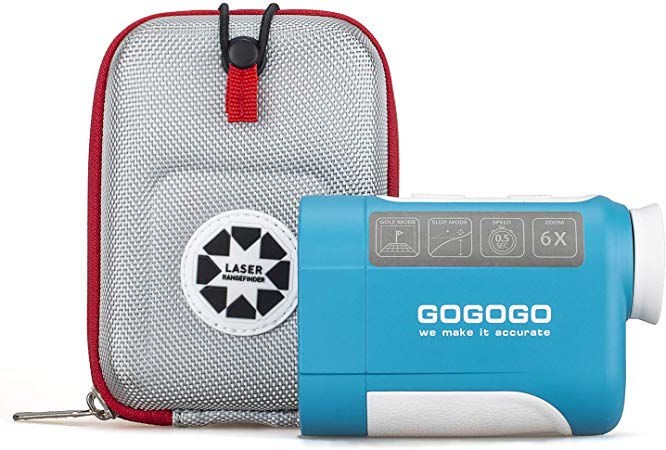 Gogogo Sport 650/900Yard Golf Rangefinder, 6X Magnification Laser Range Finder, with Pinsensor - Flag-Lock - Support Vibration - Slope Calculation- High-Precision Scan - Include Battery CR2