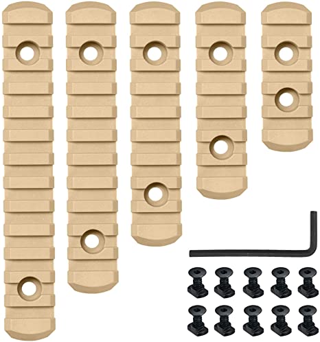 Pecawen Picatinny Rail Section 5,7,9,11,13 Slot,Compatible with Mloc Systems,Picatinny Rail Accessory Set with 10 T-Nuts & 10 Screws & Allen Wrench
