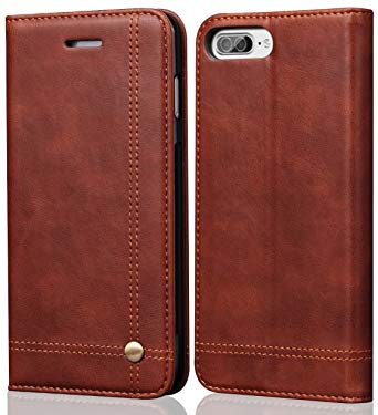 SINIANL iPhone 6 6S 7 8 X Plus Leather Wallet Case Magnetic Closure With Kikstand & Card Slot Flip Cover