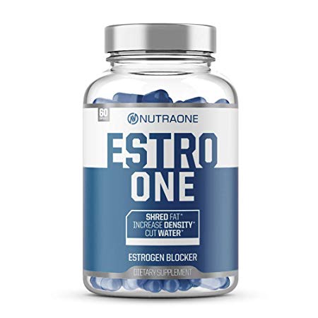 EstroOne Estrogen Blocker for Men by NutraOne – Natural Anti-Estrogen, Testosterone Booster Supplement (60 Capsules)