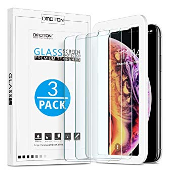 OMOTON HD Tempered Glass Screen Protector Compatible with Apple iPhone Xs Max 6.5 inch [3 Pack]