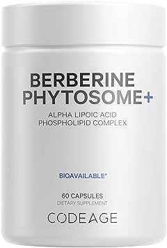 Codeage Berberine Phytosome Supplement - Berberine HCL, Alpha Lipoic Acid, Phospholipid Complex - 2-Month Supply - Metabolic & Cardiovascular Support - Bioavailable, Gluten-Free, Non-GMO - 60 Capsules