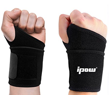 Ipow Adjustable Weight Lifting Training Wrist Straps Support Braces Wraps Belt Protector for Weight lifting Powerlifting Bodybuilding - For Women and Men,set of 2