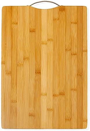 AKOZLIN Bamboo Cutting Board Kitchen Cutting and Serving Board with handle Versatile Board for All Your Cutting and Chopping Needs Perfect for Meat-Veggie Prep, Serve Bread, Crackers, Cheese and Cocktail Bar,14.17"×10.24",1pcs