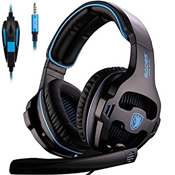 [Newly Updated Version] SADES 810S Stereo Gaming Headset headphones with Volume-Control Mic for New Xbox One, PS4, PS4 PRO, PC, Laptop, Mac, Phone - Black