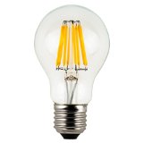 LIGHTSTORY Vintage LED Filament Bulb A19 - 6W LED Light Bulb Medium Screw E26 Base Clear Soft White 2700K LED Edison Bulb 60W Equivalent 120VAC Non-dimmable
