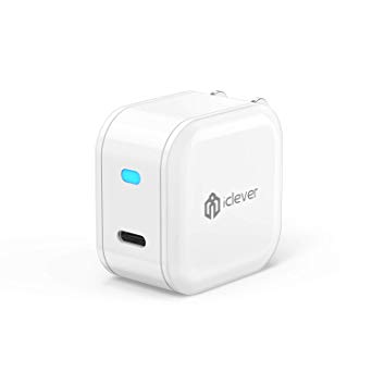 iClever 18W USB C Power Delivery Charger, Ultra-Compact Type-C Wall Charger with Foldable Plug, LED Indicator for iPad Pro 2018, iPhone Xs/XS Max/X/8/8 Plus, Galaxy S7/S8/S9/Plus, Pixel 2/XL and More