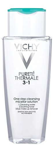 Vichy Pureté Thermale 3-in-1 One Step Cleansing Micellar Water Facial Cleanser, Paraben-free, 6.76 Fl. Oz.