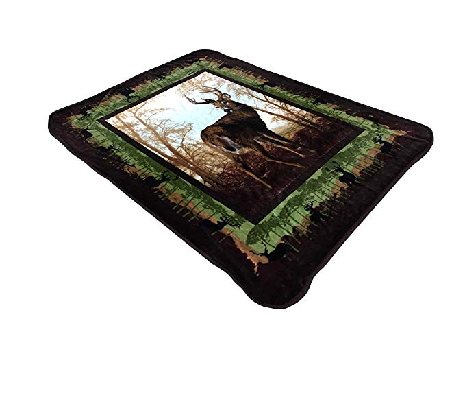 All American Collection New Super Soft Animal Printed Throw Blanket Anna (King Size, Deer)