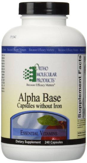 Ortho Molecular - Alpha Base Capsules without Iron - 240 Capsules