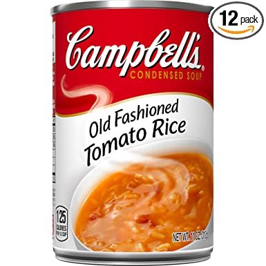 Campbell's Condensed Old-Fashioned Tomato Rice Soup, 11 oz. Can (Pack of 12)