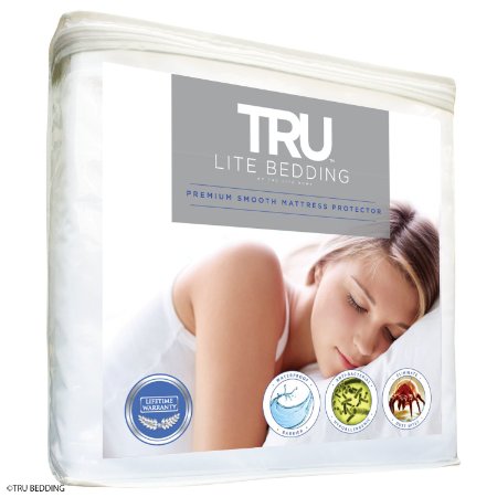 TRU Lite Bedding Mattress Protector - Premium Smooth Mattress Cover - 100% Waterproof, Hypoallergenic, & Breathable - Lifetime Warranty - Full