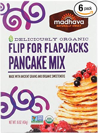 Madhava Naturally Sweet Organic Ancient Grains Baking Mix, Flip for Flapjacks Pancake, 16 Ounce (Pack of 6) - PACKAGING MAY VARY