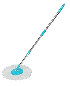 MILTON Mop Stick Rod 180 Degree Expandable Stainless Steel Stick 1 Microfiber Refill | Standing Magic Pocha with Easy Grip Handle for Floor Cleaning Supplies Product for Home, Office (Mop)