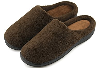 Men’s Slippers Memory Foam Warm Winter Slip On Daily Slippers Soft Fleece House Slippers Indoor Outdoor Anti Skid Sole