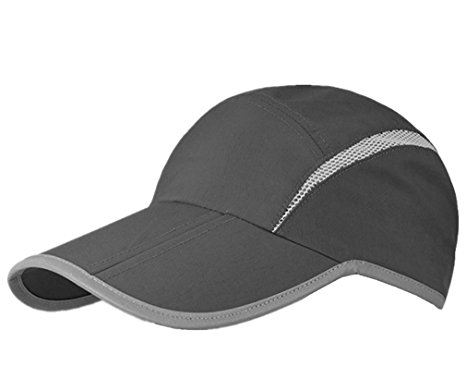 GADIEMKENSD Reflective Foldable Running Cap Quick Drying Sports Hat 40  UPF Inhibit UV Mesh Race Performance Water Repellency