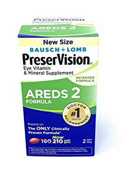 PreserVision AREDS (210 Count) Eye Vitamin & Mineral Supplement with Lutein and Zeaxanthin, Soft Gels, 1 Pack of 210 Count