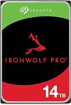 Seagate IronWolf Pro, 14 TB, Enterprise NAS Internal HDD –CMR 3.5 Inch, SATA 6 Gb/s, 7,200 RPM, 256 MB Cache for RAID Network Attached Storage (ST14000NT001)