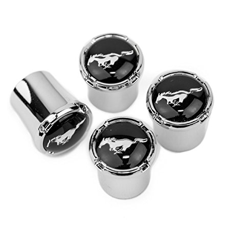 Ford Mustang Pony Chrome Valve Stem Caps - Made in USA