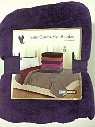 Queen Size Fleece Blanket Solid Purple Soft Plush Microfiber Throw Blankets