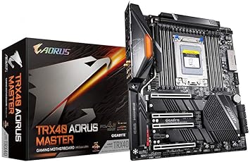 Gigabyte TRX40 AORUS MASTER (sTRX AMD TRX40/Fins-Array Heatsink/16 3 Phases Infineon Digital VRM/3x PCIe 4.0x4 M.2/Intel WiFi 6/5GbE 1GbE LAN/E-ATX/AMD Motherboard)