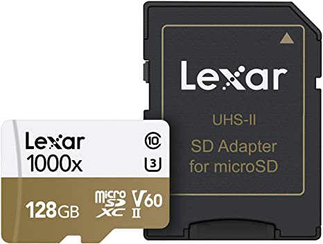 Lexar Professional 1000x 32GB microSDHC UHS-II Card w/ Adapter, Up To 150MB/s Read (LSDMI32GCBNA1000A), black, white and khaki