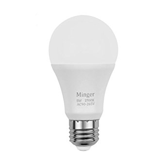 Dusk to Dawn LED Light Bulb, 30 Equivalent 2700K Minger-Lighting Light Sensor Security Bulb E26/E27 Base