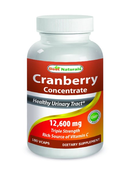 Best Naturals Cranberry 3X Strength, 12600 mg 180 Veggie Capsules