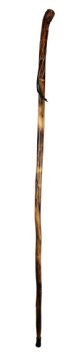 SE WS631-51RH  Natural Wood Walking Stick with Root Head, Carved Design and Steel Spike, 55"