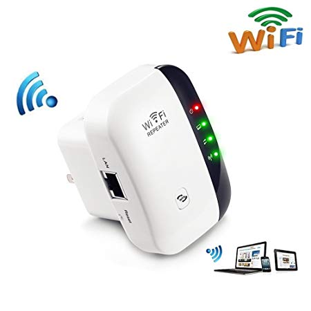 300 Mbps WiFi Range Extender Wireless-N Repeater WiFi Booster Network Adapter Enhance Signal strength Access Point Full Signal Coverage Repeater/AP Modes Comply 802.11 b/g/n with WPS(US Plug)