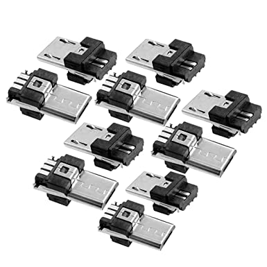 uxcell a12071300ux0267 Micro USB Type A Male 5 Pin Connectors Jack (Pack of 10)