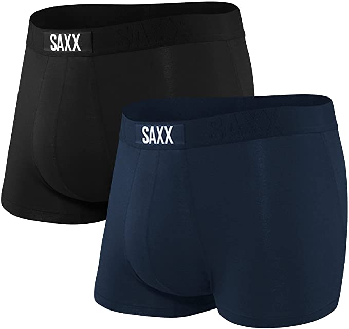 SAXX Men's Underwear – VIBE Men’s Trunk Briefs with Built-In BallPark Pouch Support - Pack of 2, Core
