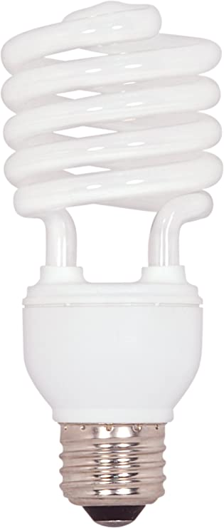 Satco S7229 23-Watt Medium Base T2 Mini Spiral, 5000K, 120V, Equivalent to 100-Watt Incandescent Lamp for Enclosed Fixtures,5000 Daylight White