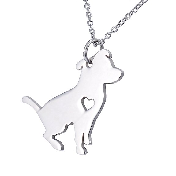 HOUSWEETY 1PC Stainless Steel Dachshund Pendant Necklace 16mmx30mm