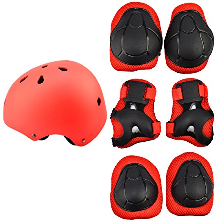 7Pcs Sports Protective Gear for Kids,RuiyiF Elbow Pads Knee Pads with Wrist Guard and Helmet for Multi Sports: Cycling Skateboard Bicycle Scooter Roller Skate