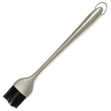 BBQ / Grill Basting Brush - 12 Inch Stainless Steel Handle With Silicone Bristles - Baste Food On The Grill With Ease - One Year Guarantee!