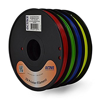 Octave 4 Color Red-Green-Blue-Yellow ABS Filament for 3D Printers - 1.75mm 1.3Kg Spool