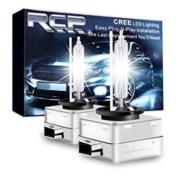 RCP - D3S6CA - D3S/ D3R 6000K Xenon HID Repcement Bulb Diamond White Metal Stents Base 12V Car Headlight Lamps Head Lights 35W