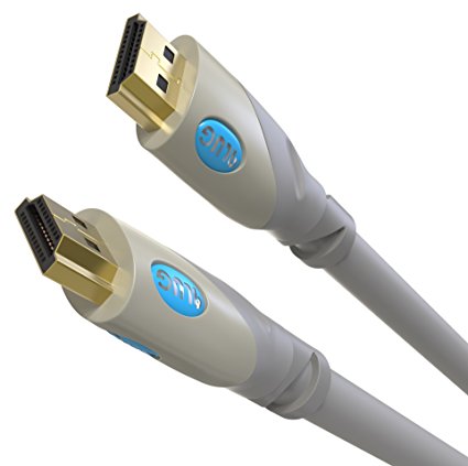 PlugLug HDMI Cable 25ft - HDMI 2.0 (4K) Ready Cord - High Speed 18Gbps - Gold Plated Connectors - Supports Ethernet, 3D, and Audio Return - Triple Shielded - Grey