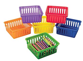 Classroom Small Square Storage Baskets - Teacher Resources & Storage,orange, yellow, blue, purple, red, green