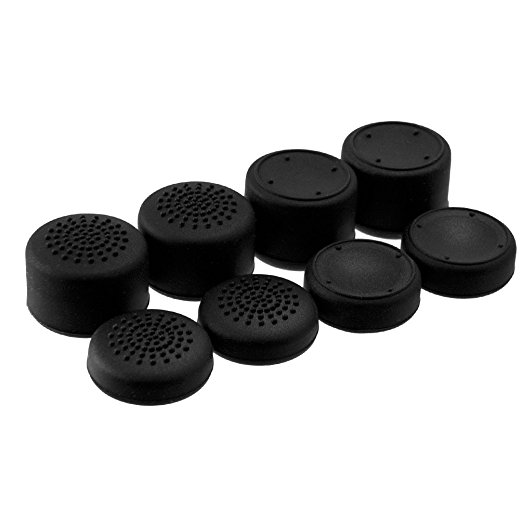 AceShot Thumb Grips (8pc) for Playstation 4 by Foamy Lizard ® Sweat Free 100% Silicone Precision Platform Raised Anti-slip Rubber Analog Stick Thumb Grips For Wireless PS4 Controller (8 grips per order)