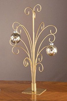 20 Gold Metal Ornament Display Tree - Holds 15 ornaments by Tripar