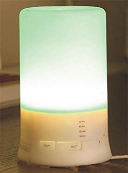 6 Color LED Ultrasonic Aromatherapy Diffuser 120 ml for Essential Oils - Changing Colored LED Lights, Portable, Waterless Auto Shut-off and Adjustable Mist mode