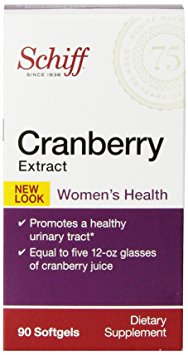 Schiff Cranberry Extract Dietary Supplement - Women's Health - Promotes a Healthy Urinary Tracy - 90 Softgels