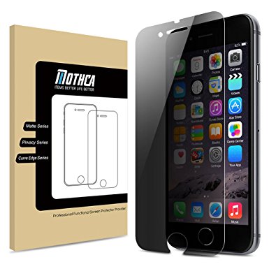 iPhone 7 6s 6 Privacy Tempered Glass Screen Protector, Mothca iPhone 7 Anti-spy Shield 9H hardness Anti-Scratch New Material with Better Anti Spy Effect and Better Transparence, No dark Any Longer