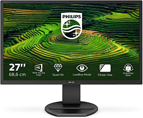 Philips 272B8QJEB - 27 inch QHD Monitor, 60Hz, 5ms, IPS, Speakers, Height Adjust, USB Hub (2560 x 1440, 250 cd/m, VGA / DVI-D / DP / HDMI )