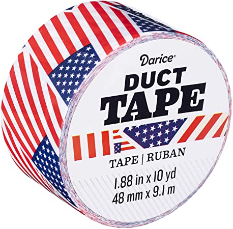 Darice Patterned U.S.A. Flag, 1.88 Inches x 10 Yards Duct Tape, Multicolor