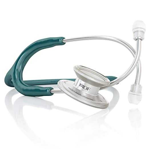 MDF Instruments MDF777-09 - MD One Stainless Steel Premium Dual Head Stethoscope - Free-Parts-for-Life & Lifetime Warranty - Aqua Green