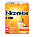 Nicorette Nicotine Gum Fruit Chill 4 milligram Stop Smoking Aid 100 count
