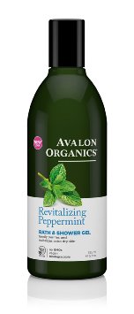 Avalon Organics Bath & Shower Gel, Revitalizing Peppermint, 12 Fluid Ounce